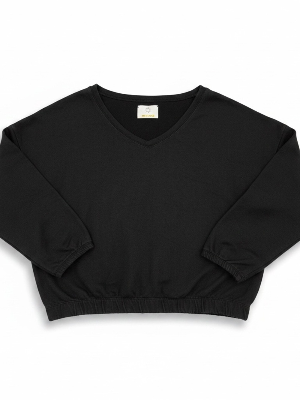 Offline by Aerie Black V-Neck Pullover Crop Sweatshirt